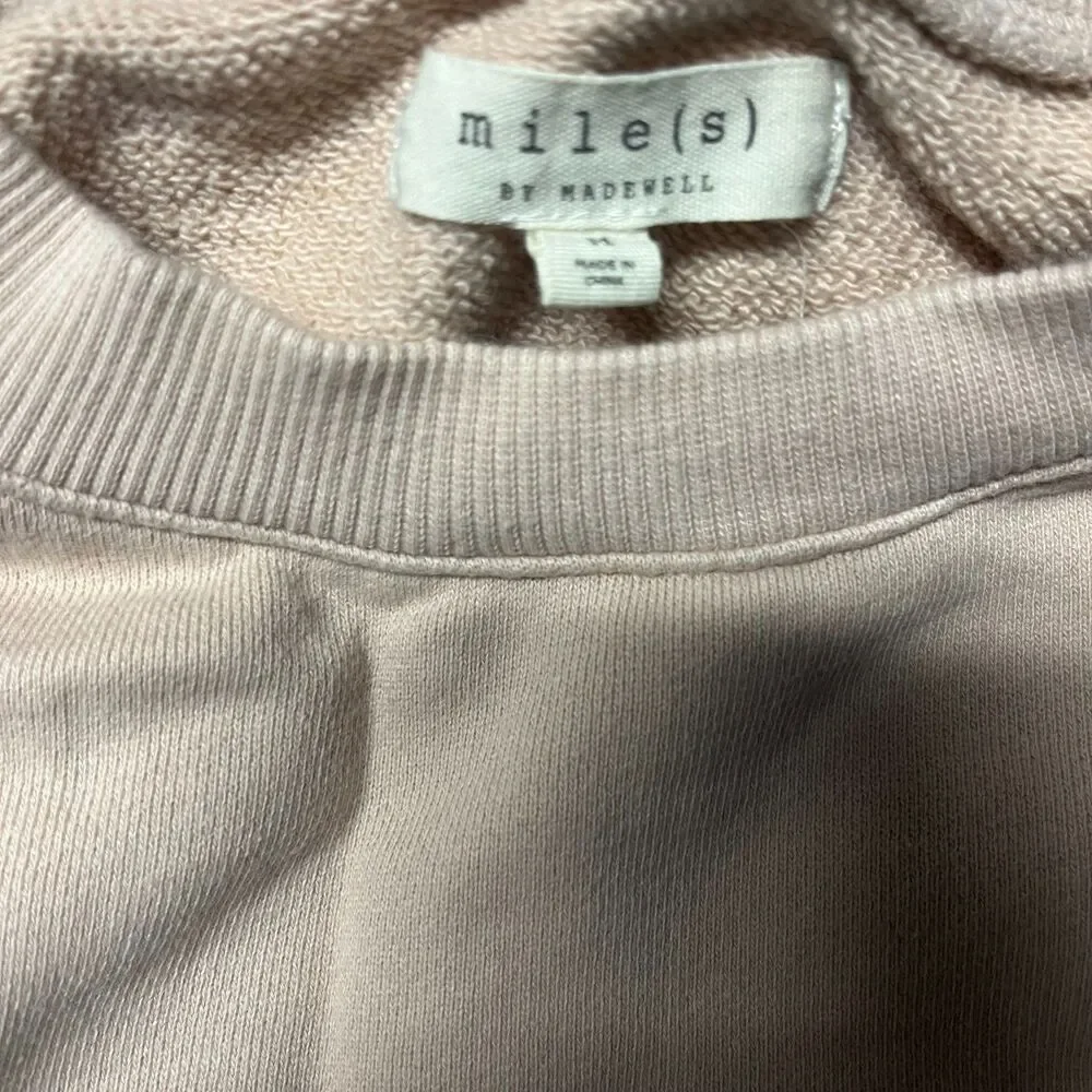 Miles by Madewell Sweater Beige Crew Neck Pullover Long Sleeve Women Size Medium